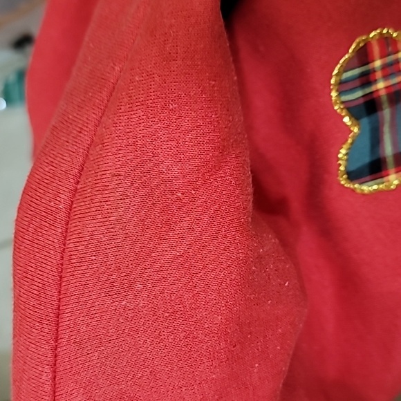Vintage Nightgown red fleece lined pajamas embroidered scottie dog flannel - Picture 6 of 7